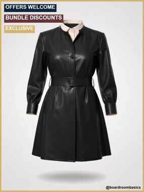 Faux Leather Pencil Skirt Midi Bodycon Office Skirt